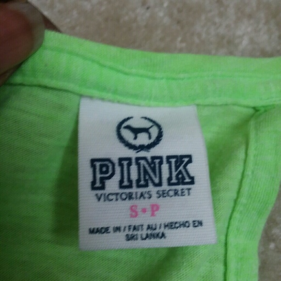 PINK VICTORIA SECRET NEON CROP TEE OVERSIZED EUC - Picture 4 of 5